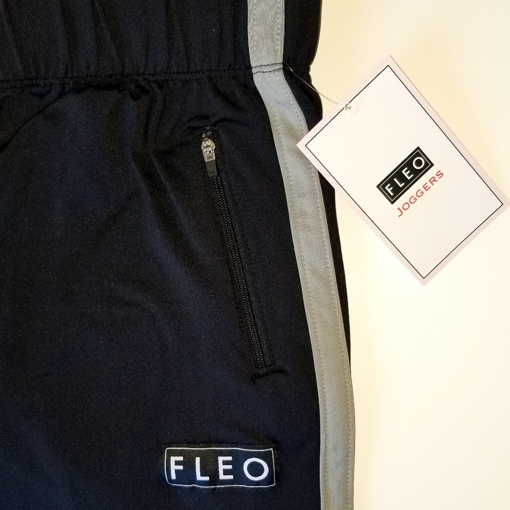 FLEO Track Joggers in Gray and Black